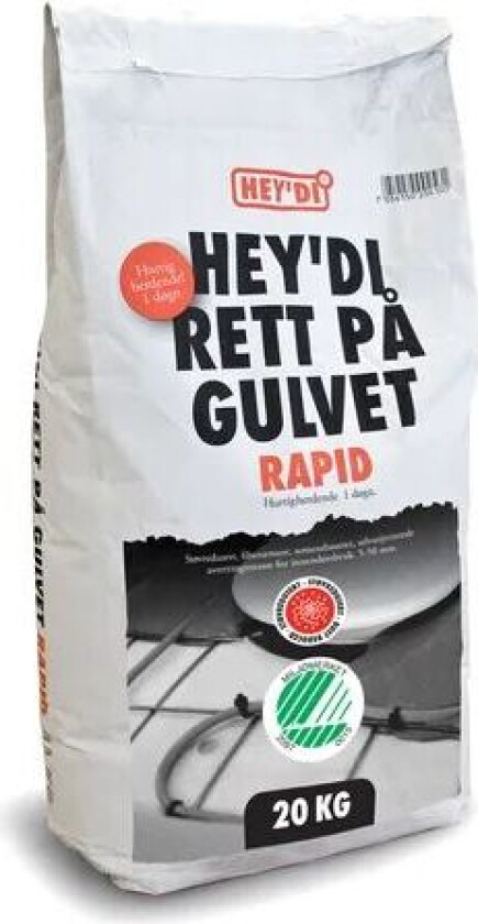 Hey'Di Heydi Rett På Gulvet Rapid 20 Kg Er En Selvutjevnende Avrettingsmasse Til Innendørs Bruk.