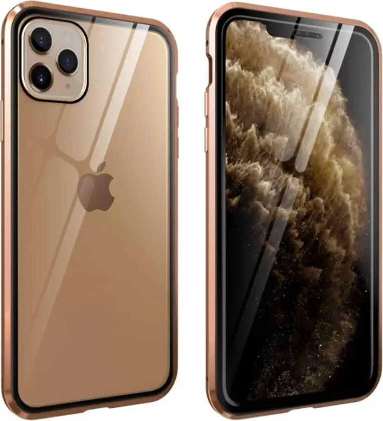 iPhone 11 Pro Metall Deksel med Glass Foran & Bak - Gull