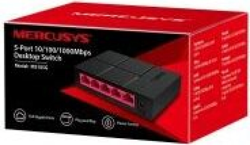 MS105G - Switch - 5 x 10/100/1000 - stasjonær