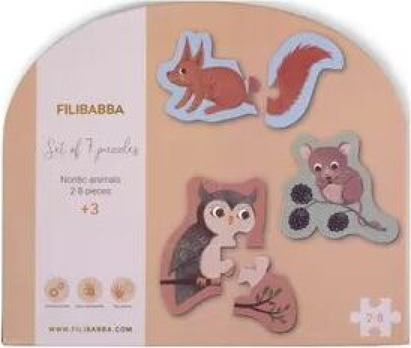 Set of 7 puzzles - Nordic animals