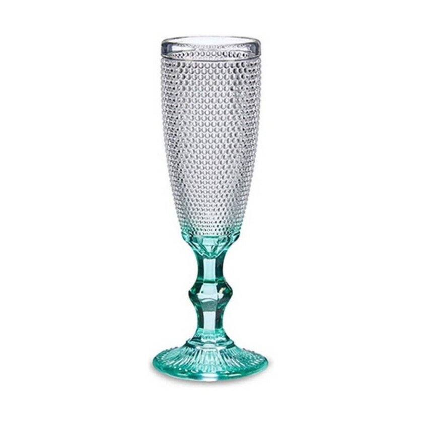 Champagneglass Turquoise Points Transparent Glass 185 ml