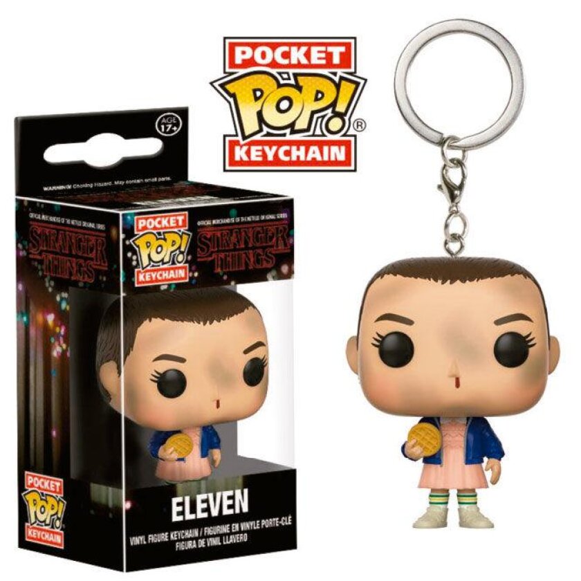 - Pop Keychain Stranger Things Eleven with Eggo (No Wig) 5cm - Nøkkelring
