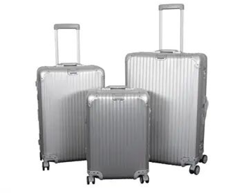Aluminiumskofferter - 3 stk. Sett - Luksuriøse reisekofferter - Grå med TSA-lås