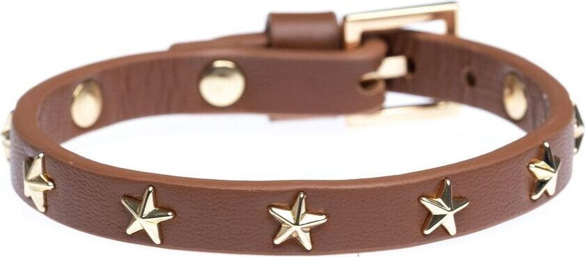 DARK Leather Star Stud Bracelet Mini Congnac