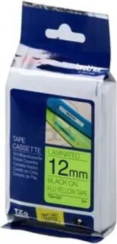 Tape 12mm Tze-c31 Svart/neon Gul
