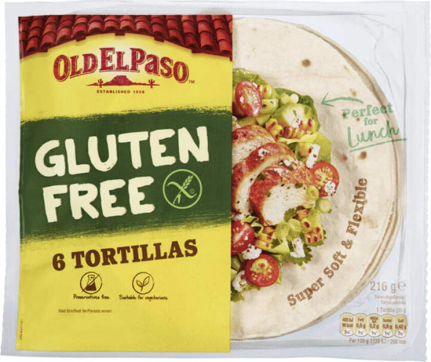Old El Paso Tortilla Glutenfri 216g
