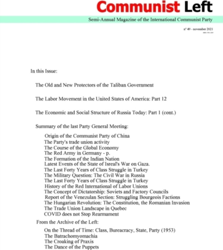 Communist Left Magazine #49 av International Communist Party, Communist Left, Amadeo Bordiga (Paperback)