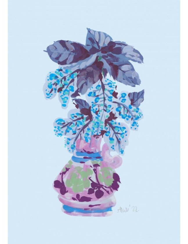 Blooming Vase In Blue - 50x70 cm