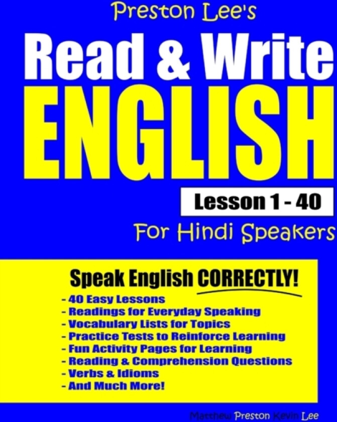 Preston Lee's Read & Write English Lesson 1 - 40 For Hindi Speakers av Matthew Preston, Kevin Lee (Paperback)