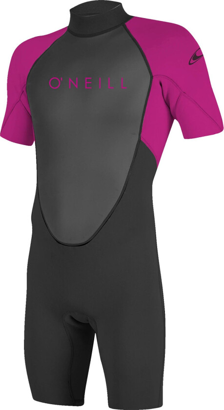 Reactor 2mm Back Zip Short Sleeve Spring, kort våtdrakt, junior BLK/BERRY