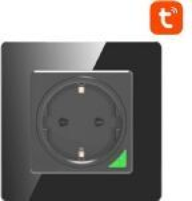 Intelligent gniazdo ścienne WiFi  N-WOT10-EU-B TUYA (sort)
