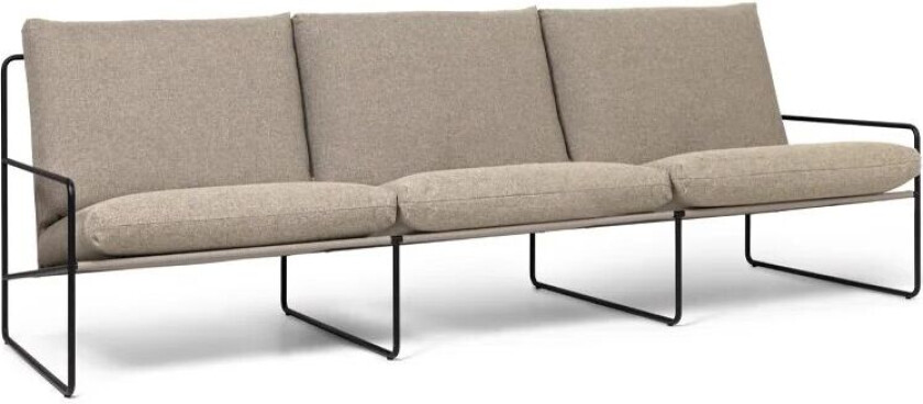 Desert 3-seters sofa Stoff dark sand, sort stativ
