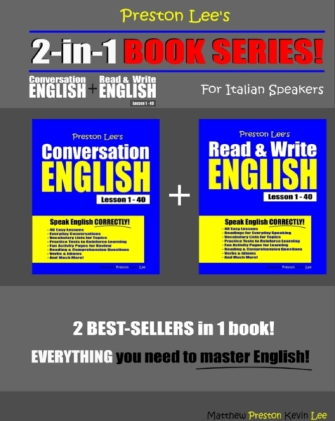 Preston Lee's 2-in-1 Book Series! Conversation English & Read & Write English Lesson 1 - 40 For Italian Speakers av Matthew Preston, Kevin Lee (Paperback)