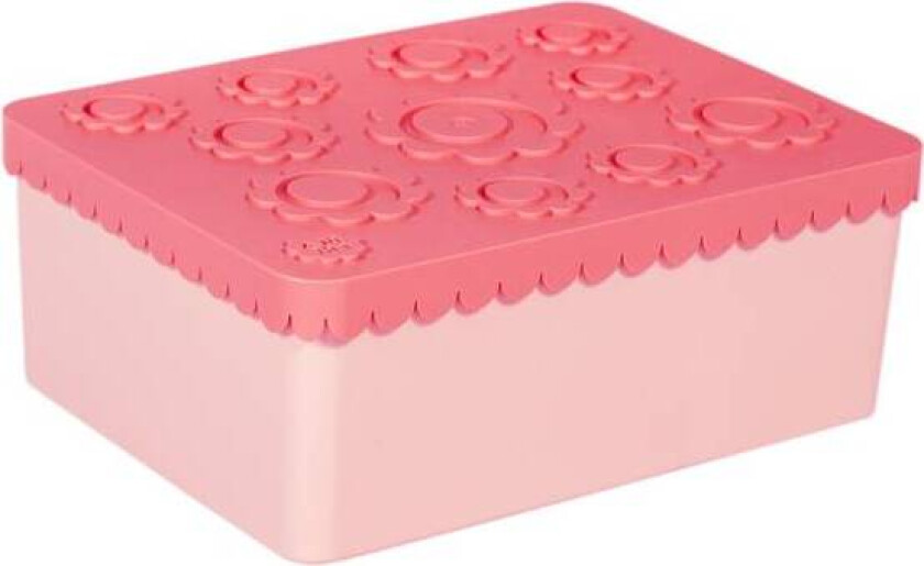 Treroms Matboks I Plast Med Blomster, Rosa