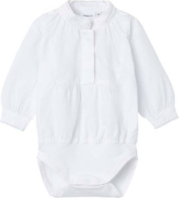 Bilde av Name It Terina Skjortebody Til Bunad/festdrakt, Bright White
