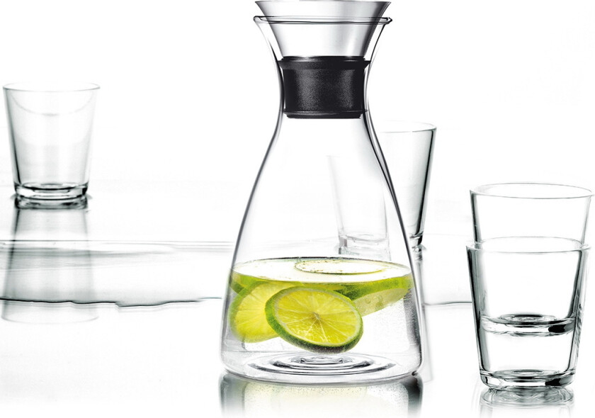 Karaffel 1l, m/4 vannglass