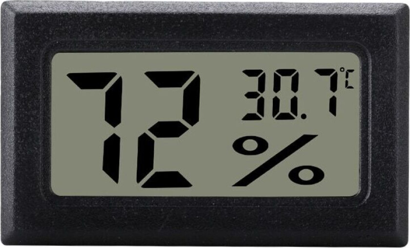 INF Mini LCD Hygrometer / Termometer Grå