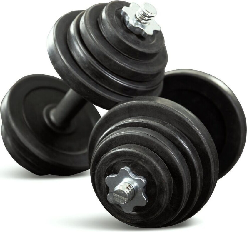 Dumbbells 2x15kg justerbar vekt Perfekt for hjemmebruk Trekkrunner