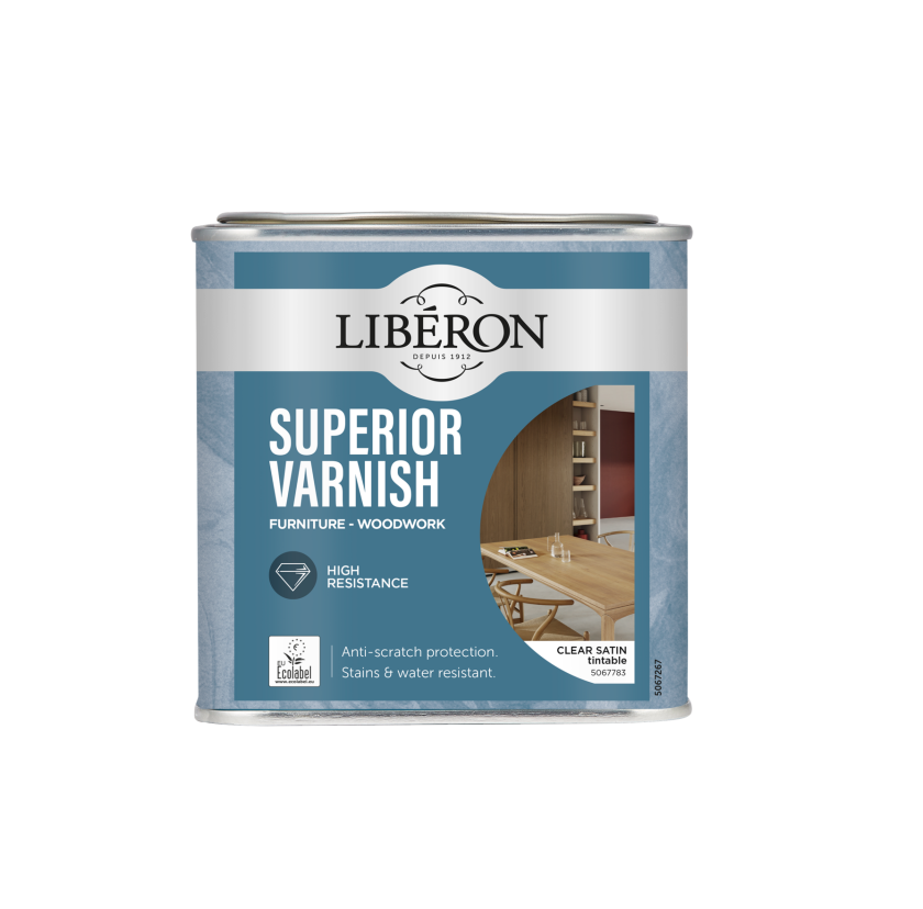 Lakk vannbasert 0,5l superior varnish silkematt klar base