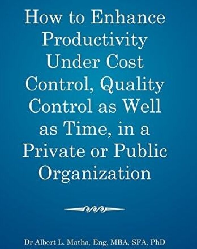 How to enhance productivity under cost control, quality control as well as time, in a private or public organization av MBA SFA PhD Albert L. Matha Eng (Hardcover)