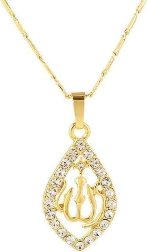 18k gold plated chain Allah muslim with crystal diamond islam