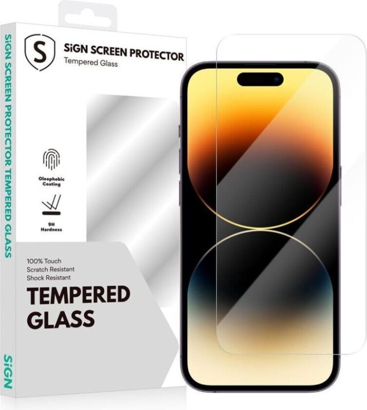 SiGN Skjermbeskytter i Herdet Glass for iPhone 14 Pro