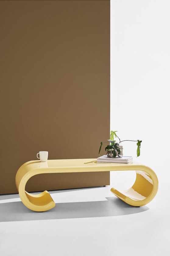 Colby Sofabord i glassfiber - Gul