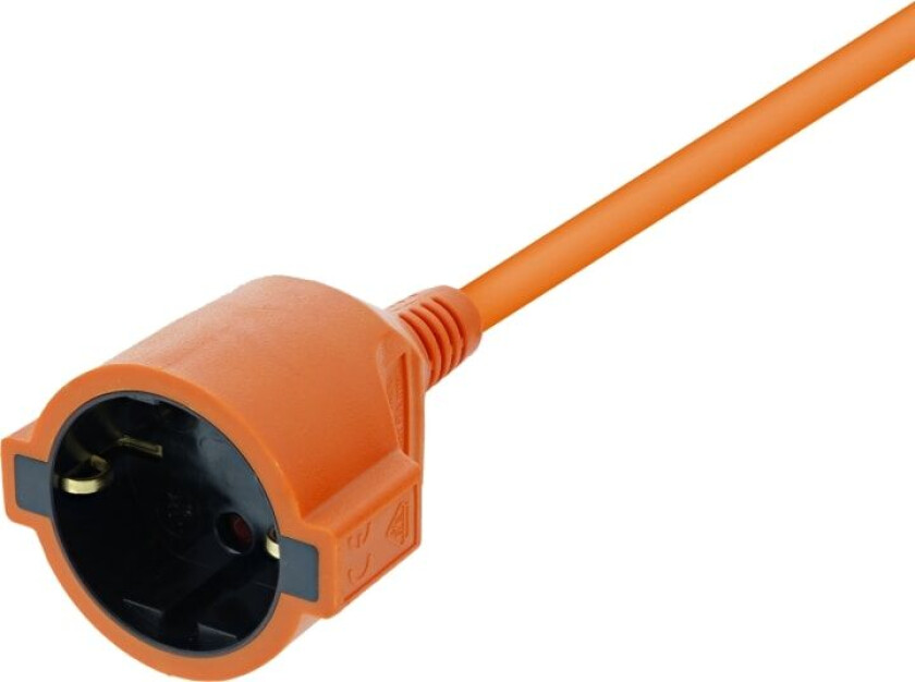 Förlängningskabel, inomhusbruk, jordad, IP20, 20 m, Orange