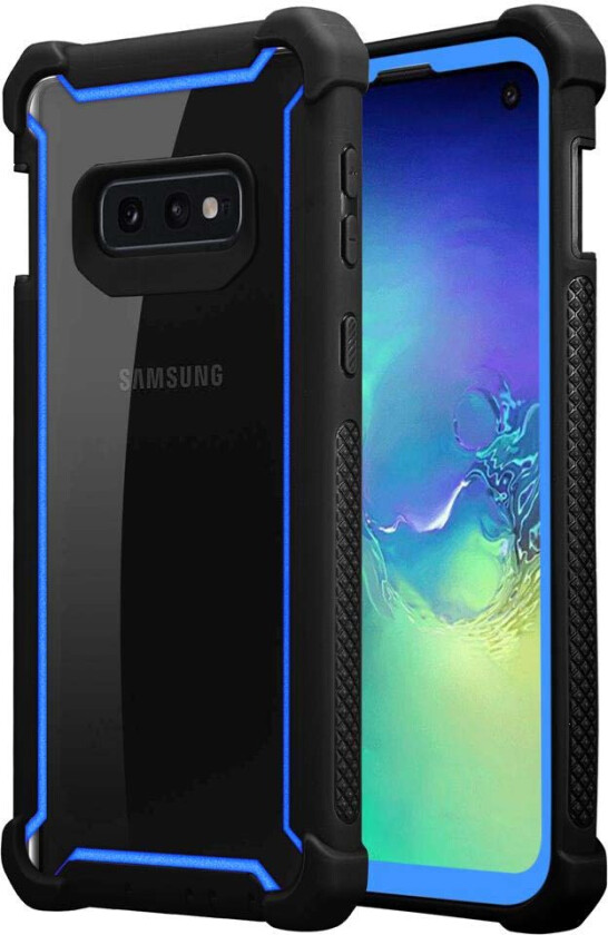 Deksel for Galaxy S10e 2-i-1 beskyttelsesdeksel med TPU-silikonkant og bakside av akrylglass