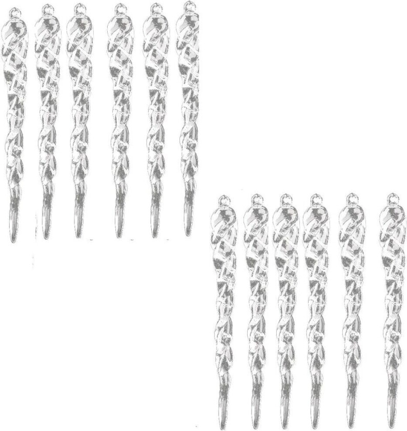 INF Juletreanheng Isplugg plast gjennomsiktig 12-pak