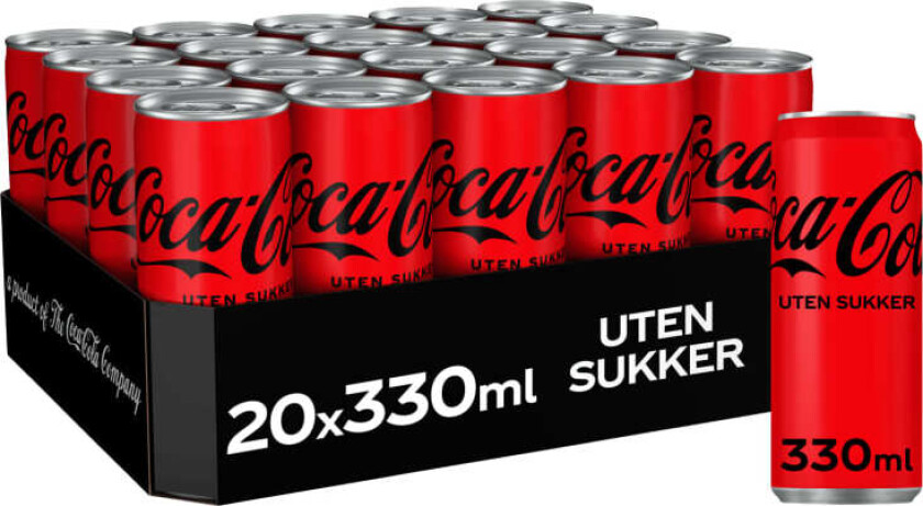 Coca-Cola u/Sukker 0,33l boks Brett A 20bx