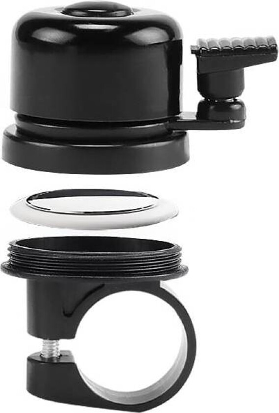 INF Ringeklokke til sykkel, med Airtag-holder Sort 22.2 mm