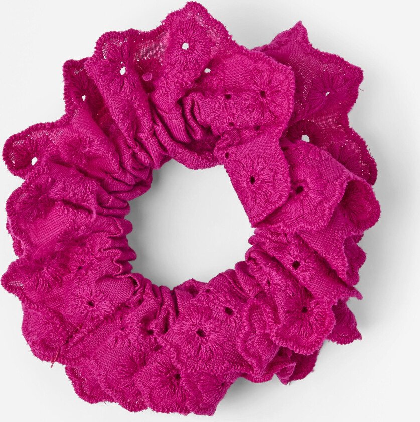 Scrunchie med broderie anglais