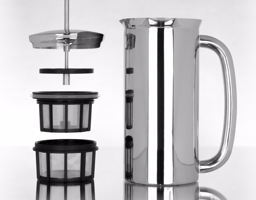 P7 Stempelkanne polert stålkaffe 4 kopper