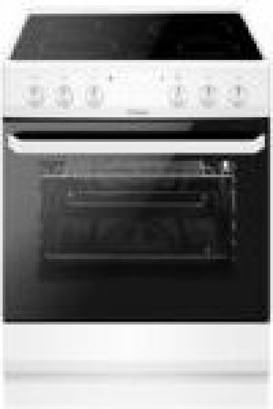 Hansa FCCW680009, Frittstående komfyr, Hvit, Rotasjon, Front, Keramisk, 4 zone(s)