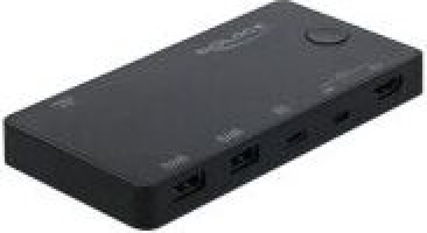 HDMI / USB-C KVM Switch 4K 60 Hz with USB 2.0 - KVM / lyd / USB-svitsj - 1 lokalbruker - stasjonær