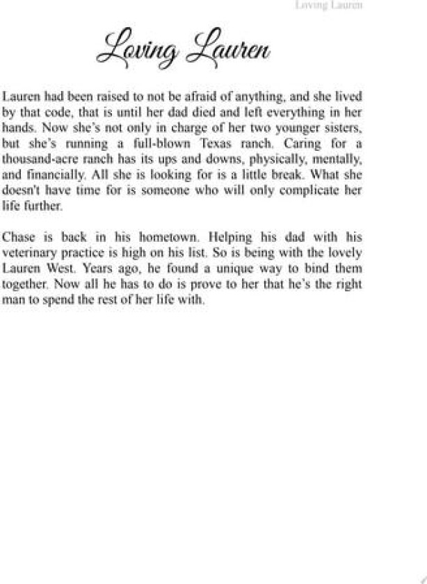 Loving Lauren av Jill Sanders (Paperback)
