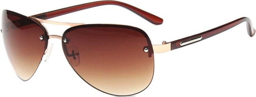 Moderne brune pilotglass aviator solbriller + senil streng