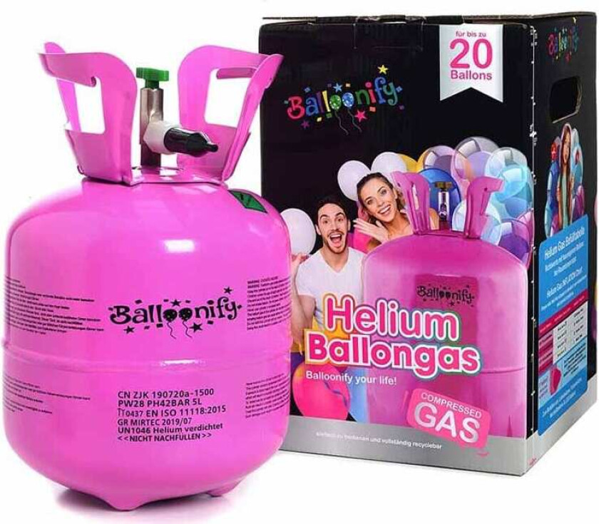 Ballonggass / heliumtank liten - for 20 ballonger