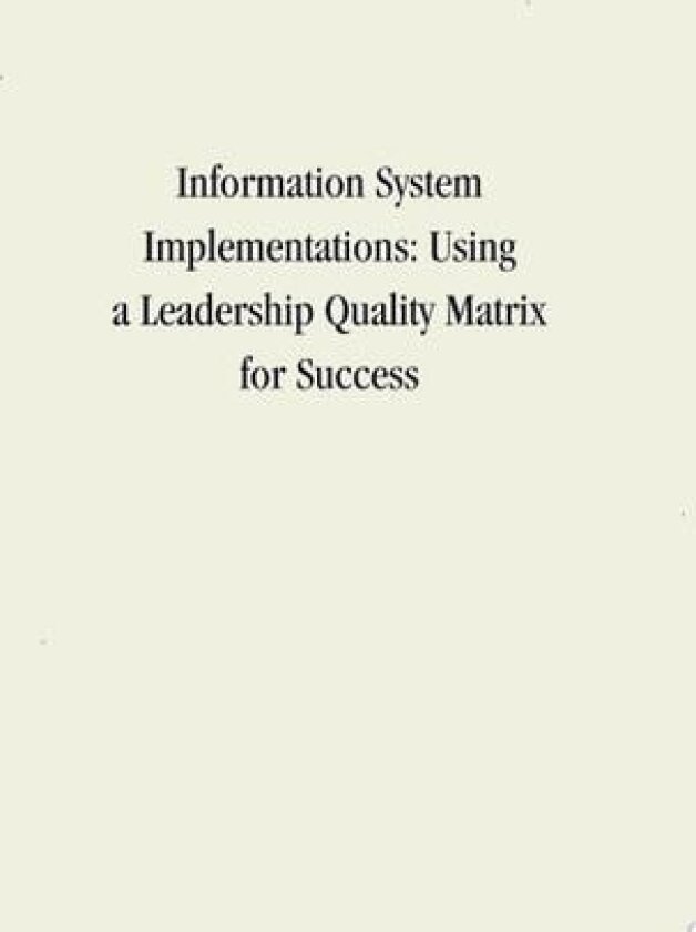 Information System Implementations av Andries J Jacobs (Hardcover)