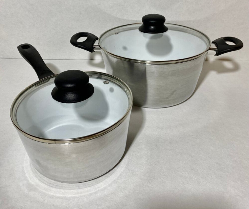 Pans 1.9 L and pot 4.2 L, with ceramic coating & glass lid