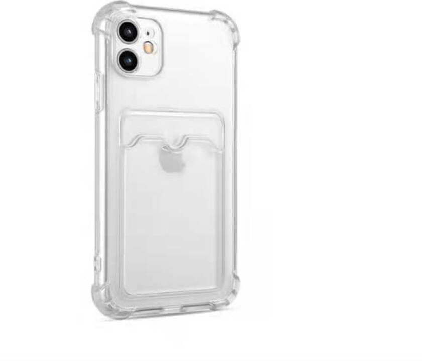 INF iPhone 12-deksel med kortholder i gjennomsiktig syntetisk gummi