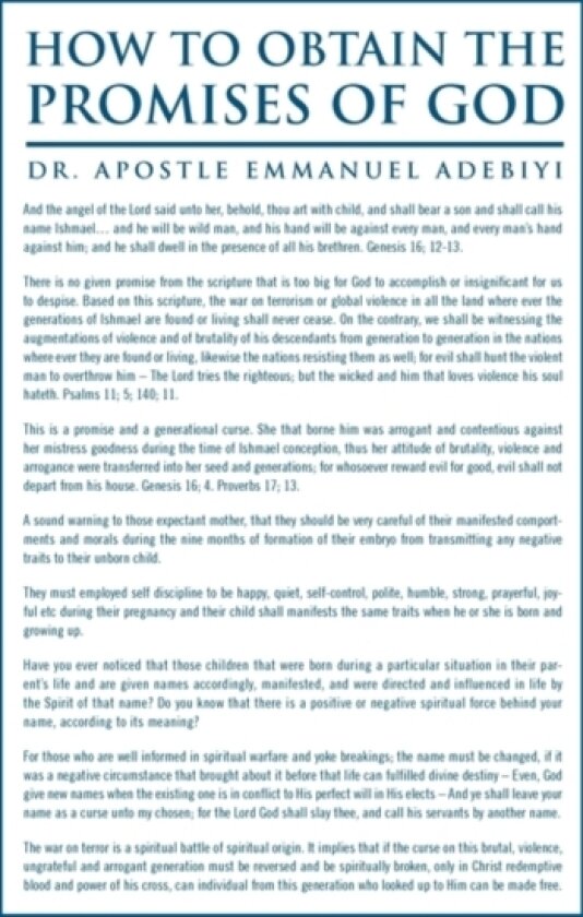 How to Obtain the Promises of God av Dr Apostle Emmanuel Dr Adebiyi (Paperback)