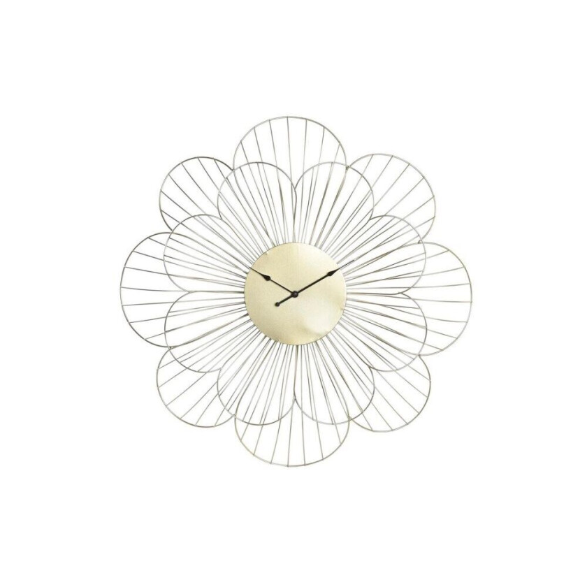 Veggklokke DKD Home Decor Flower Golden Metal (57 x 4 x 57 cm)