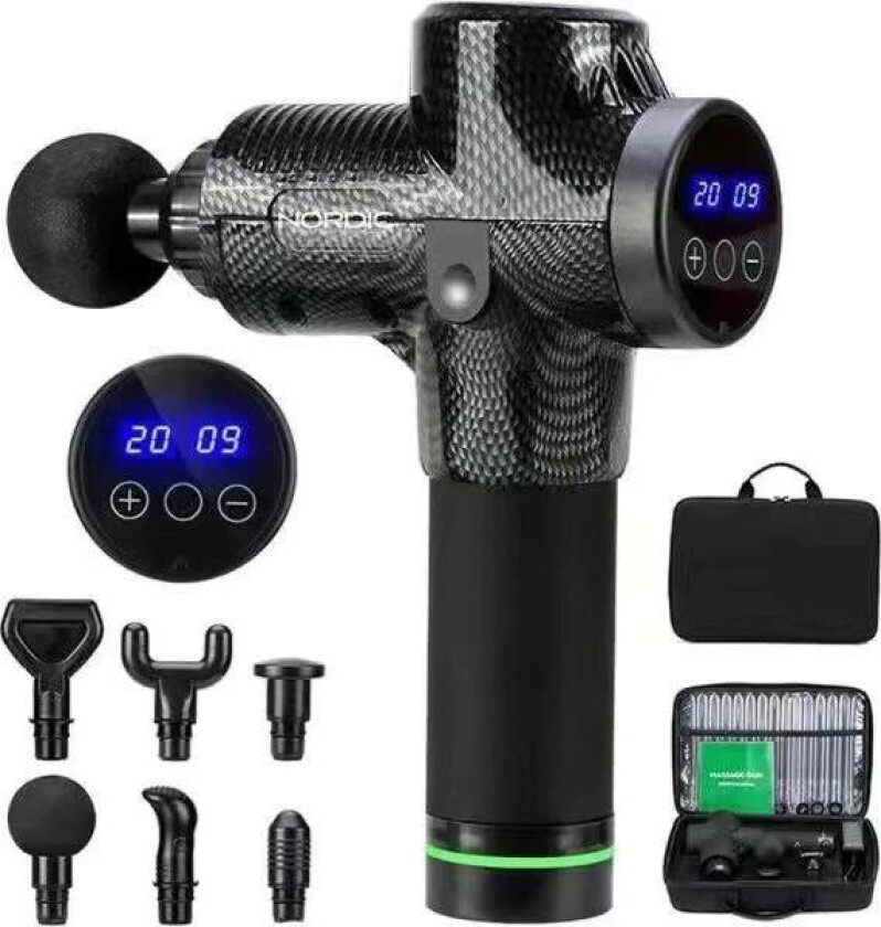 Massasjepistol Carbon med Touch-knapp og LED-display 30 posisjoner