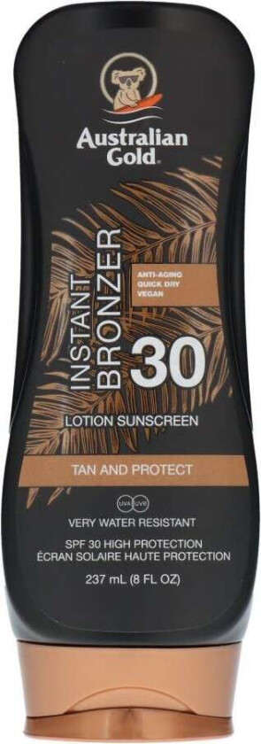 Instant Bronzer Lotion Sunscreen Tan And Protect SPF 30 237 ml