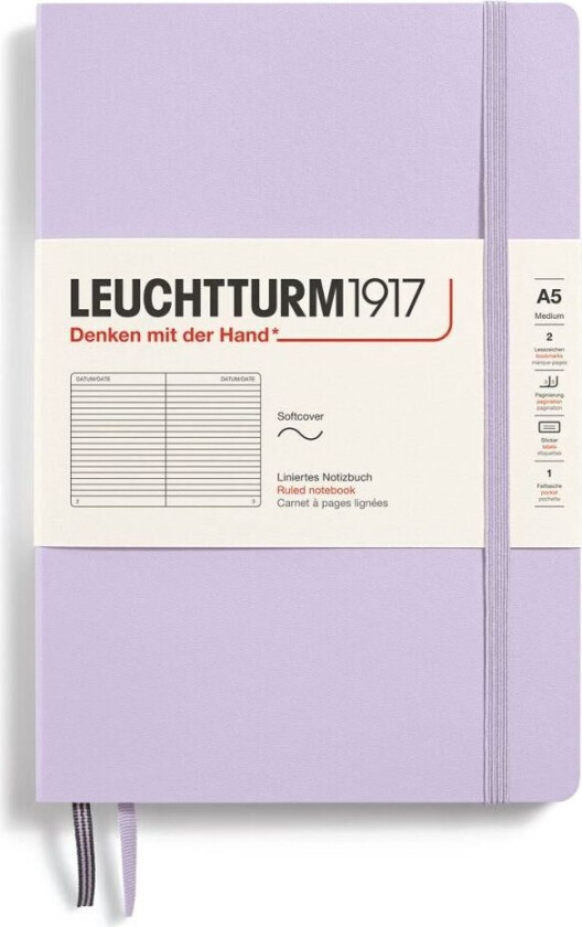 Notatbok A5 Myk Linjert Fiol Leuchtturm1917
