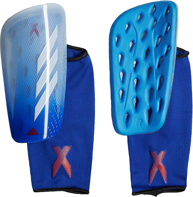 X Speedportal League Leggbeskyttere Bliss Blue/White/Bright Royal S