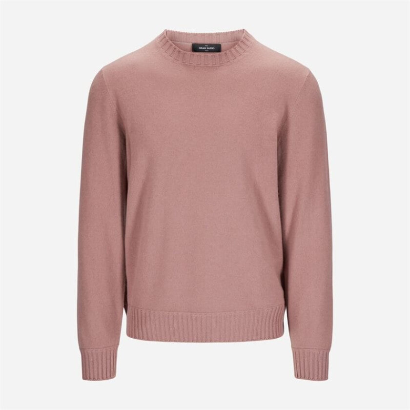 Crew Neck Felted Cashmere - Salmon Rosa