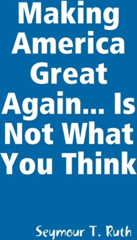 Making America Great Again... Is Not What You Think av Seymour T Ruth (Paperback)